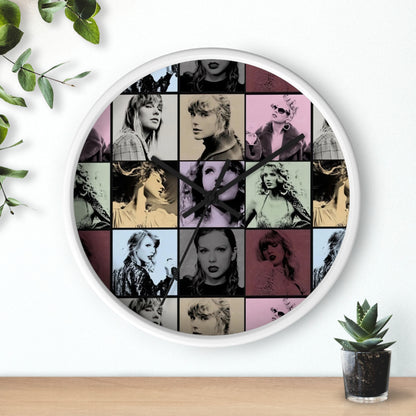 Taylor Swift Eras Collage Round Wall Clock