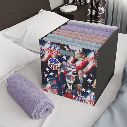 Donald Trump 2024 MAGA Montage Felt Storage Box