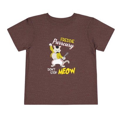 Queen Don't Stop Meow Freddie Purrcury Toddler Short Sleeve Tee