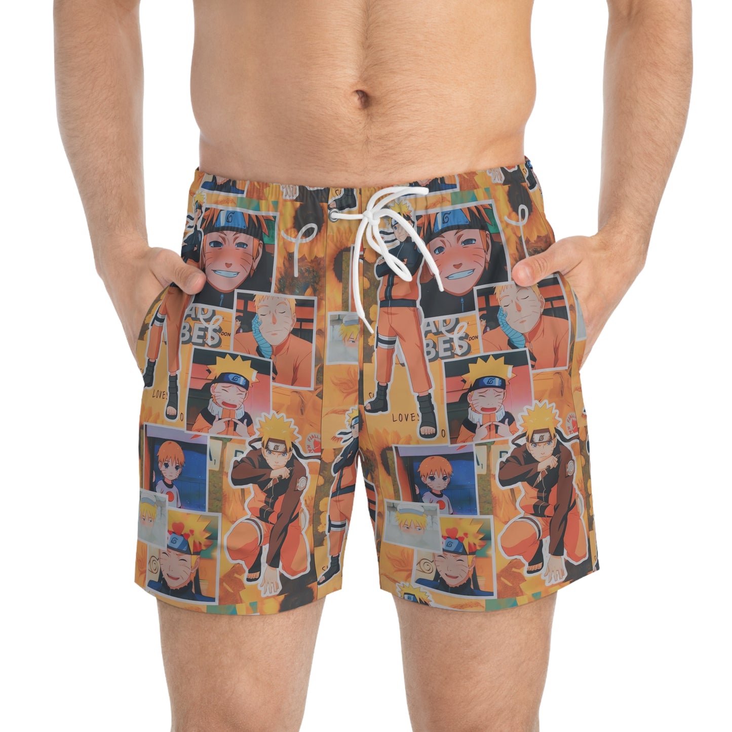 Naruto Uzumaki Sunflower Blaze Collage Swim Trunks