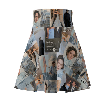 Timothee Chalamet And Zendaya Best Friend Collage Women's Skater Skirt