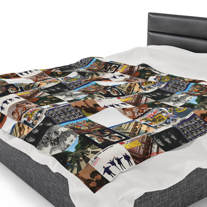 The Beatles Album Cover Collage Velveteen Plush Blanket