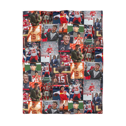 Patrick Mahomes Chiefs MVPAT Photo Collage Microfiber Duvet Cover