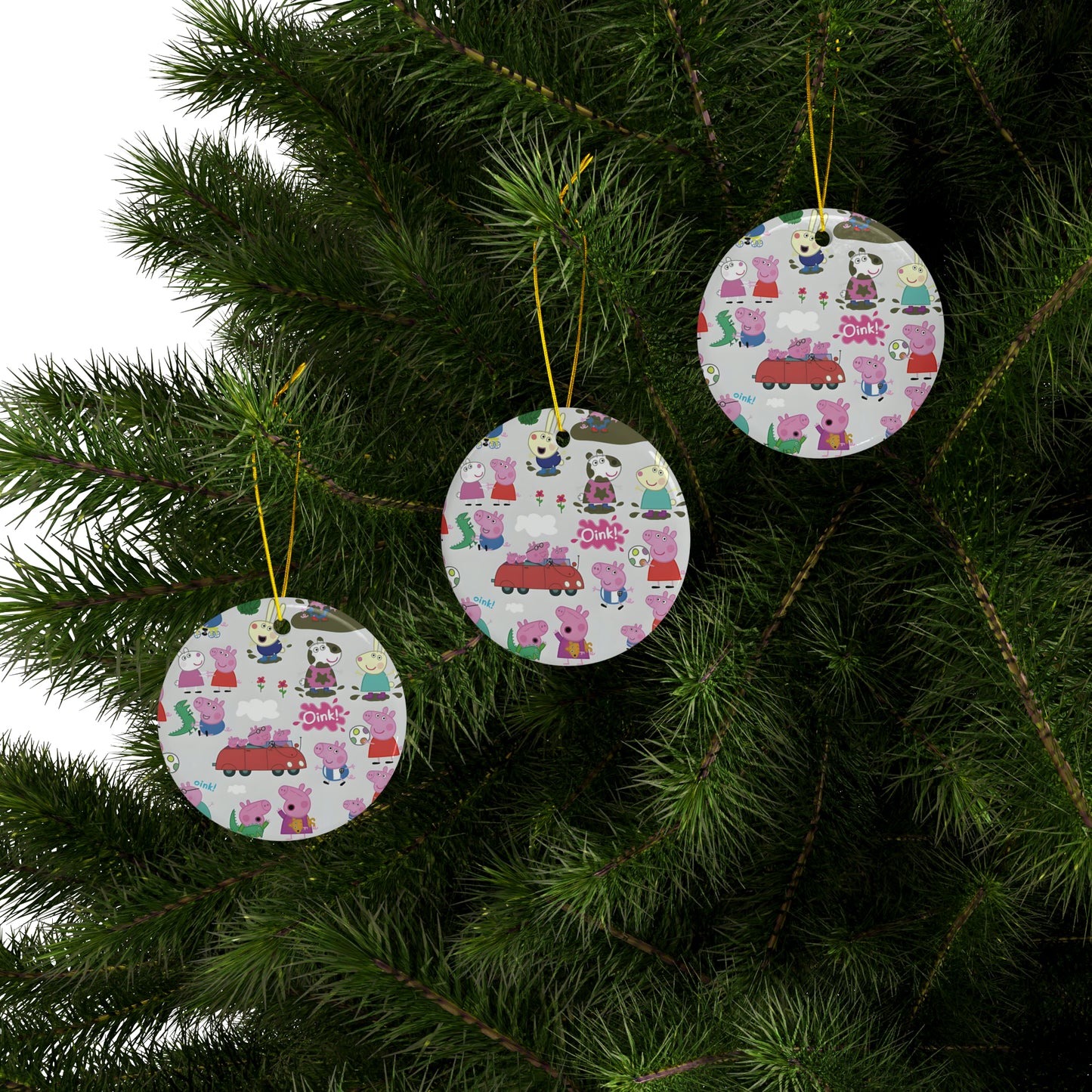 Peppa Pig Oink Oink Collage Ceramic Ornaments (1pc, 3pcs, 5pcs, 10pcs)