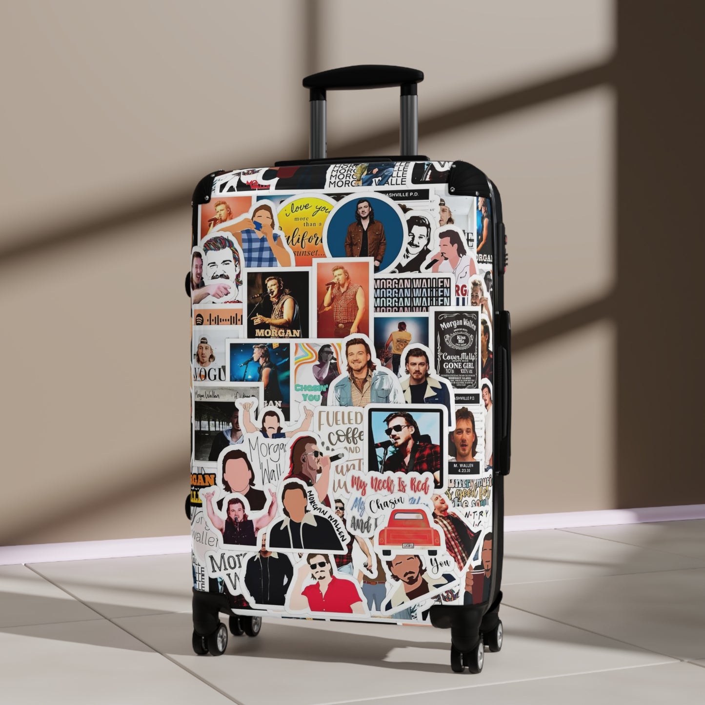 Morgan Wallen Sticker Collage Suitcase