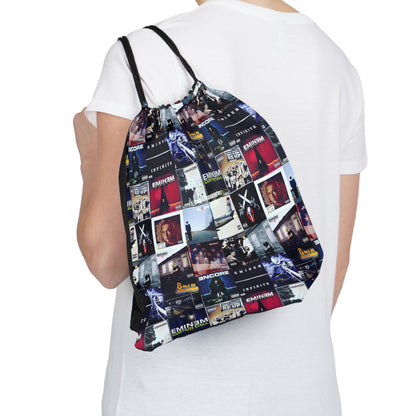 Eminem Album Art Cover Collage Outdoor Drawstring Bag