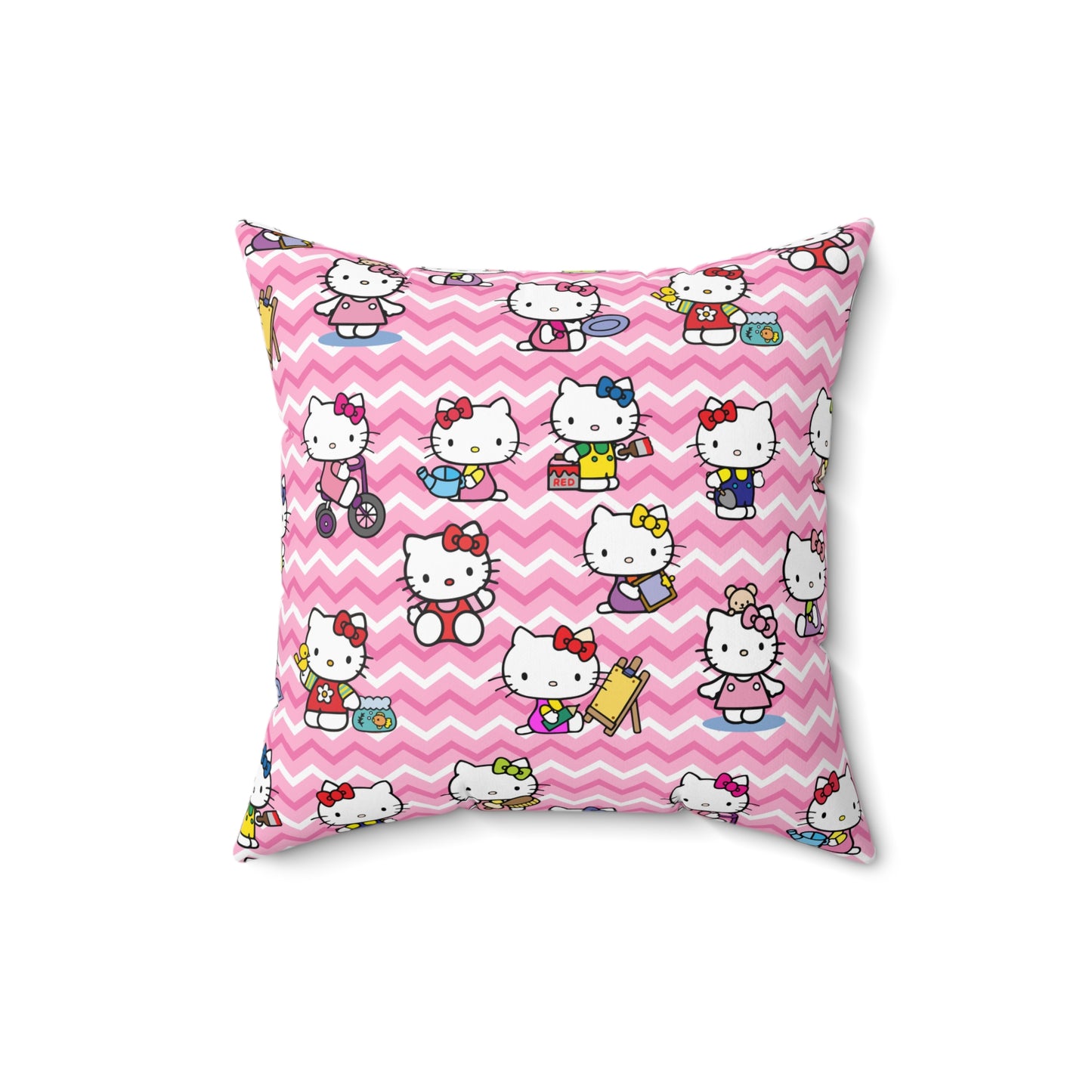 Hello Kitty Playtime Collage Spun Polyester Square Pillow