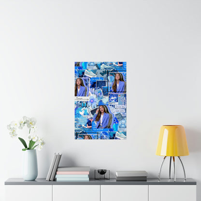 Olivia Rodrigo Blue Aesthetic Collage Matte Poster