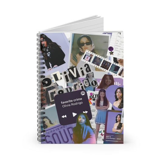 Olivia Rodrigo Deja Vu Collage Ruled Line Spiral Notebook