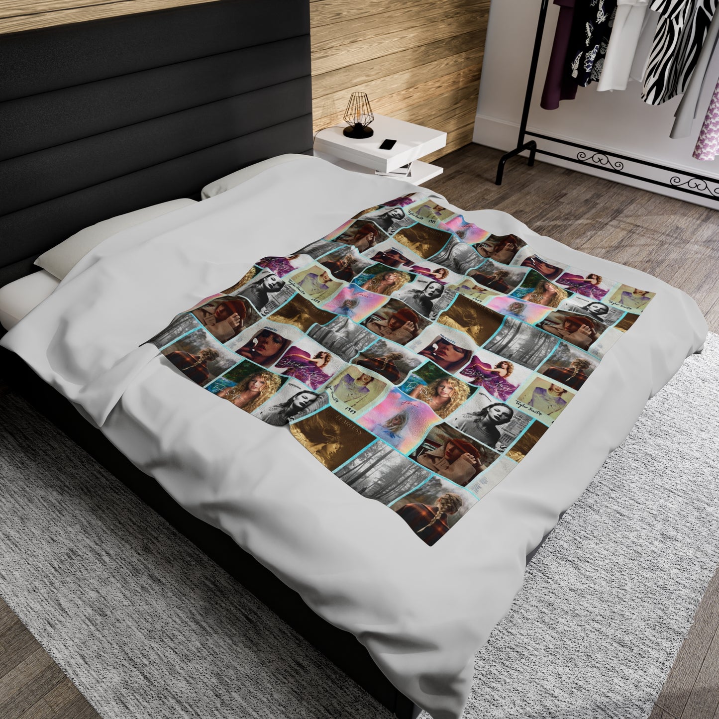 Taylor Swift Album Art Collage Pattern Velveteen Plush Blanket