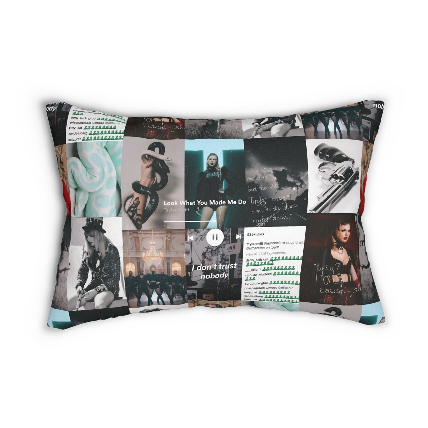 Taylor Swift Reputation Look What You Made Me Do Mosaic Spun Polyester Lumbar Pillow