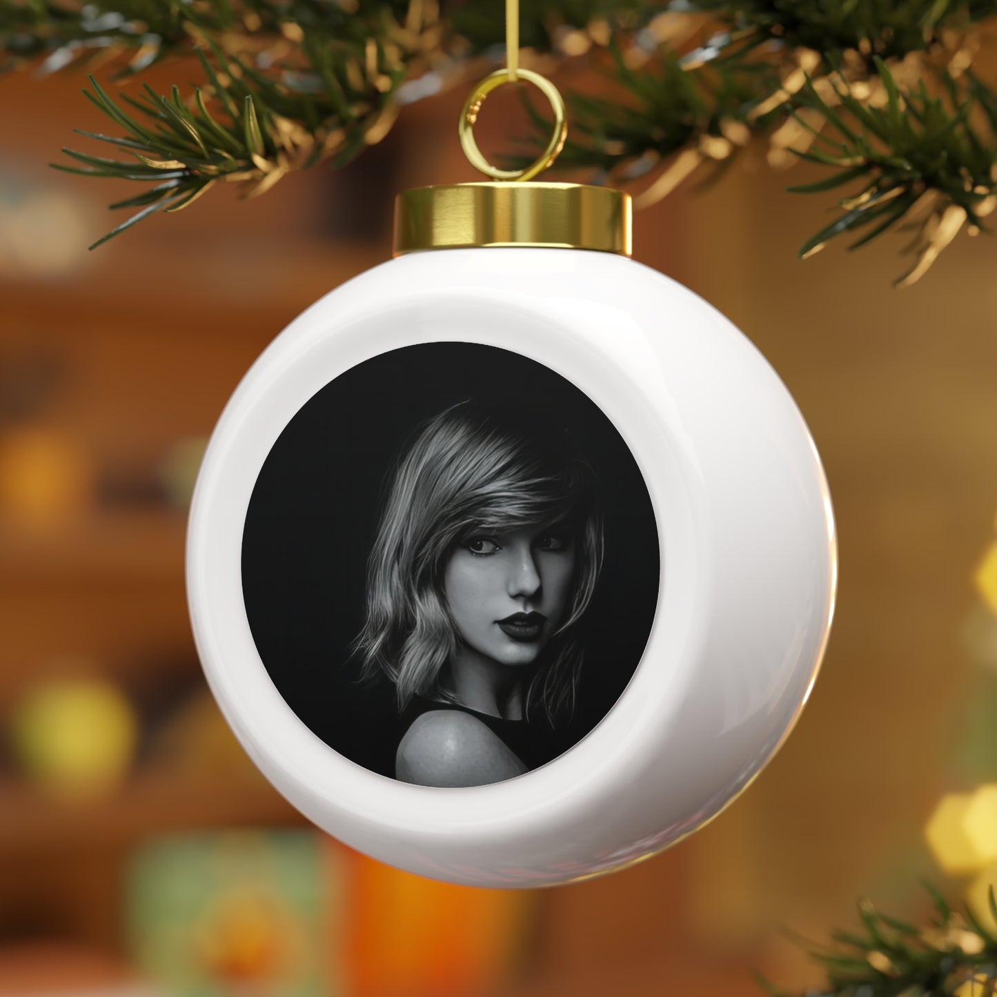 Taylor Swift Noir Christmas Ball Ornament