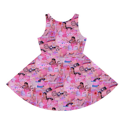 Ariana Grande Purple Vibes Collage Girls' Sleeveless Sundress