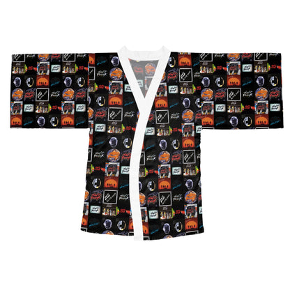 Daft Punk Album Cover Art Collage Long Sleeve Kimono Robe