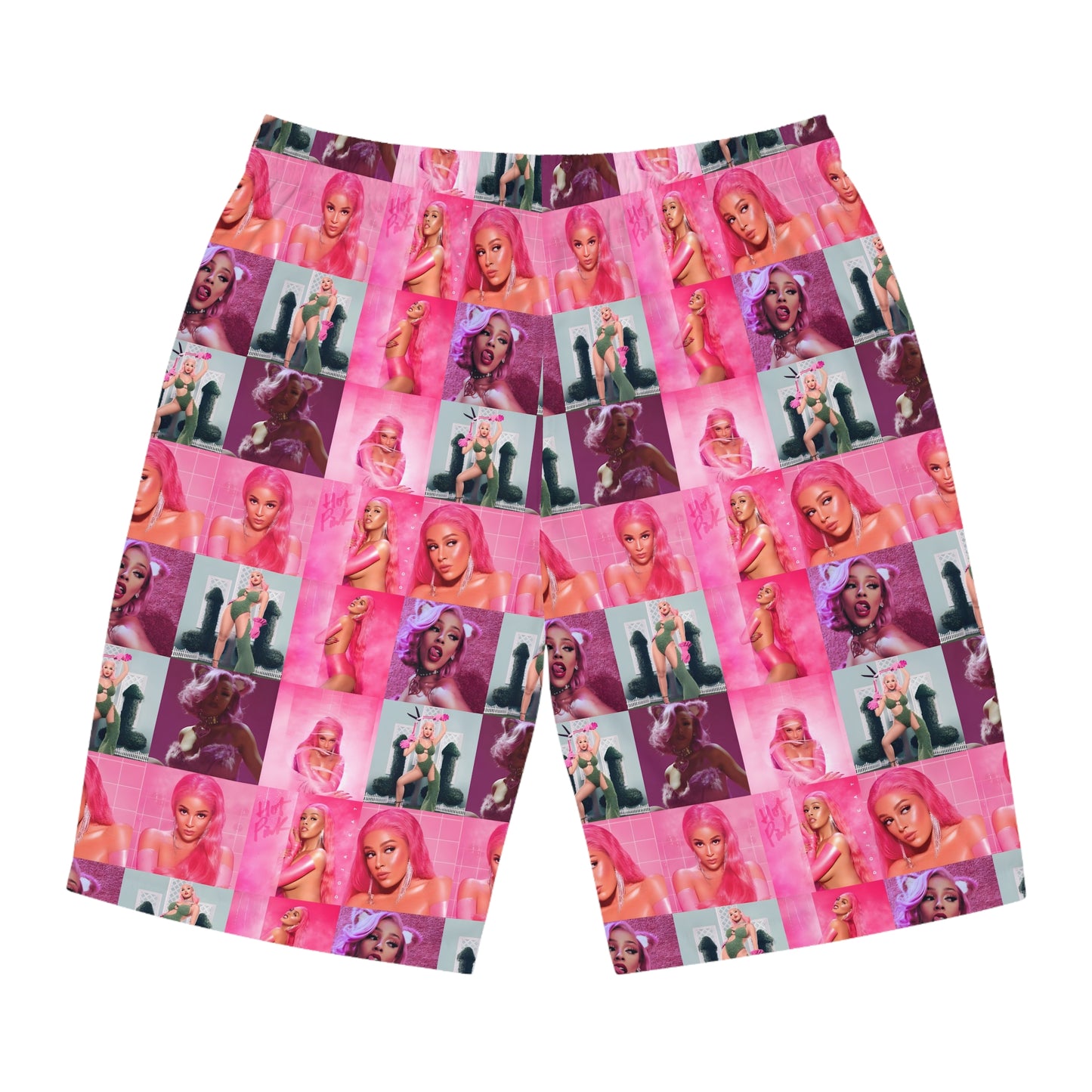 Doja Cat Hot Pink Mosaic Men's Board Shorts