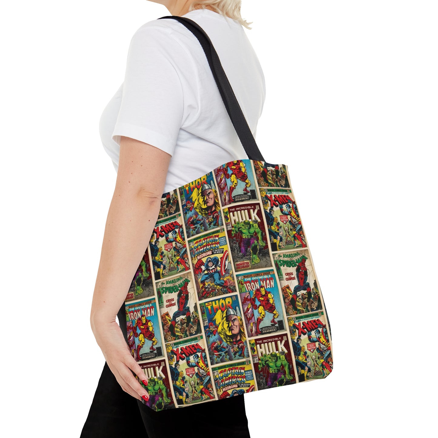 Marvel Comic Book Cover Collage Tote Bag