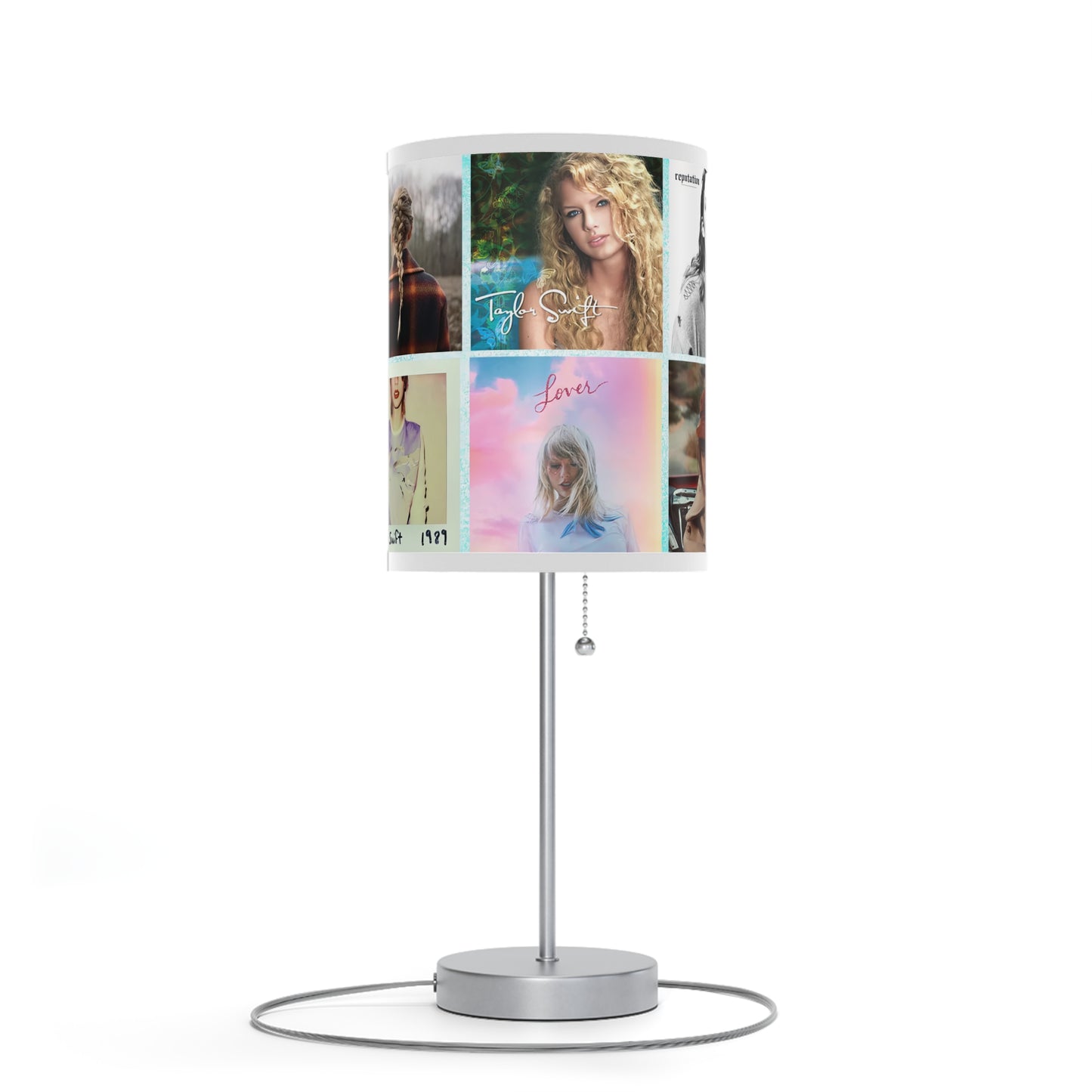 Taylor Swift Album Art Collage Pattern Lamp on a Stand