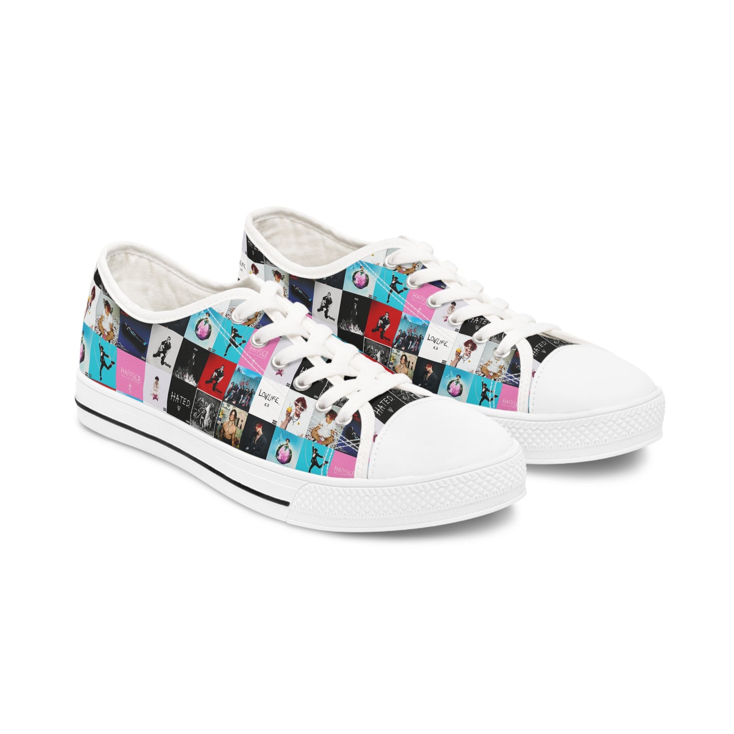 YUNGBLUD Album Cover Art Collage Women's Low Top Sneakers