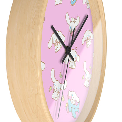 Cinnamoroll Playing Around Pattern Wall Clock