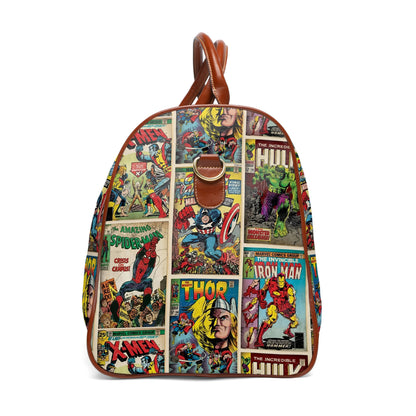 Marvel Comic Book Cover Collage Waterproof Travel Bag