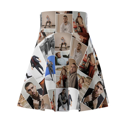 Travis Kelce Portrait Photo Mosaic Women's Skater Skirt