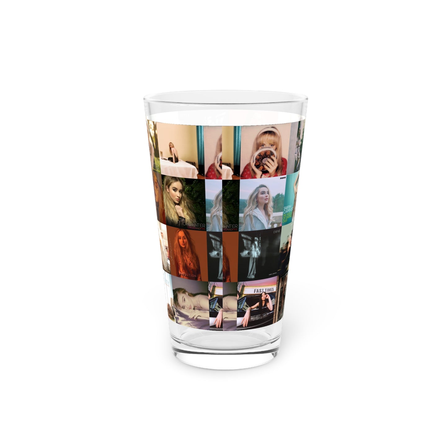 Sabrina Carpenter Album Cover Collage Pint Glass