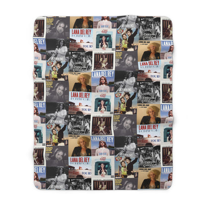 Lana Del Rey Album Cover Collage Sherpa Fleece Blanket