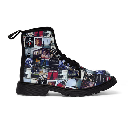 Eminem Album Art Cover Collage Women's Canvas Boots