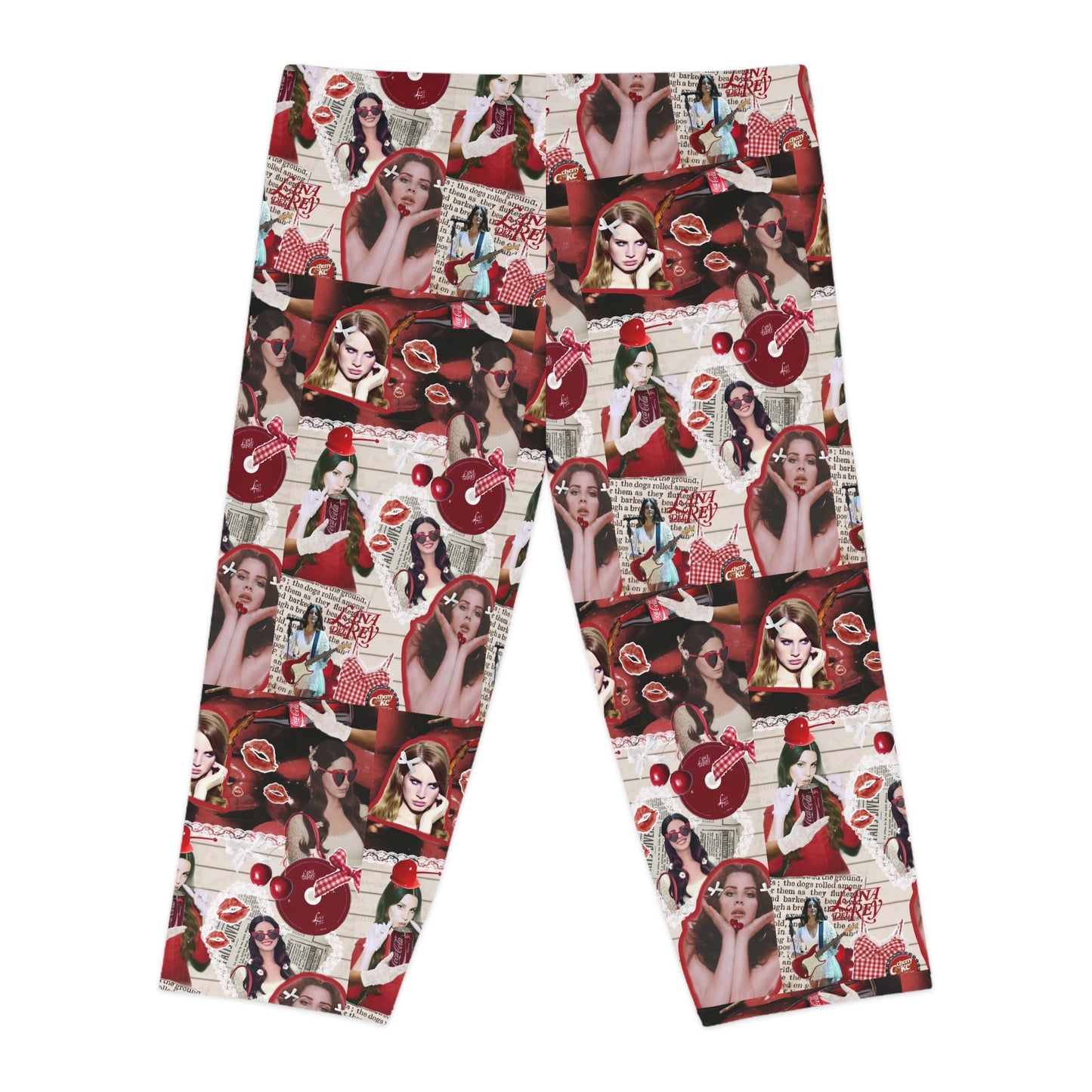 Lana Del Rey Cherry Coke Collage Women's Capri Leggings