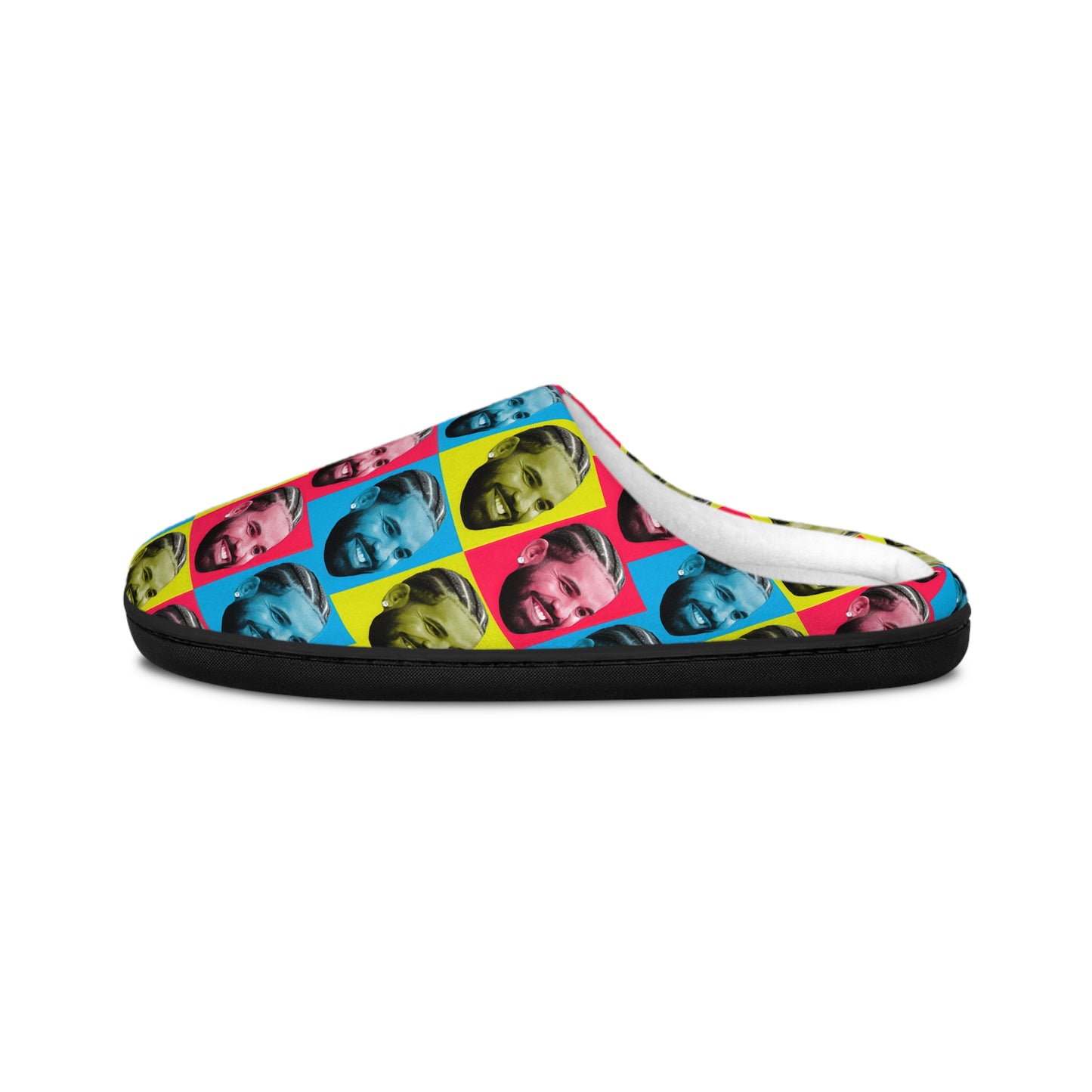 Drake Colored Checker Faces Women's Indoor Slippers