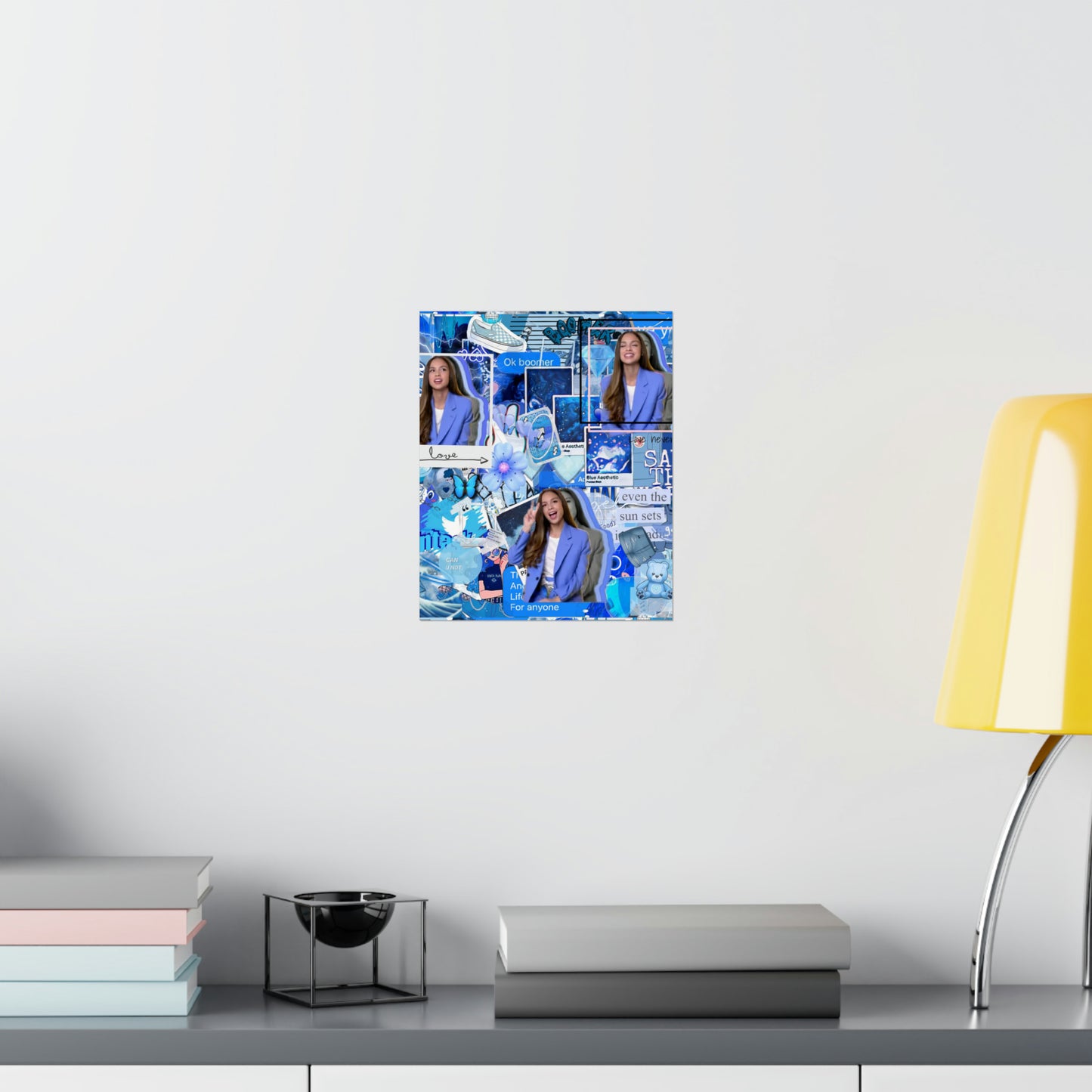 Olivia Rodrigo Blue Aesthetic Collage Matte Poster