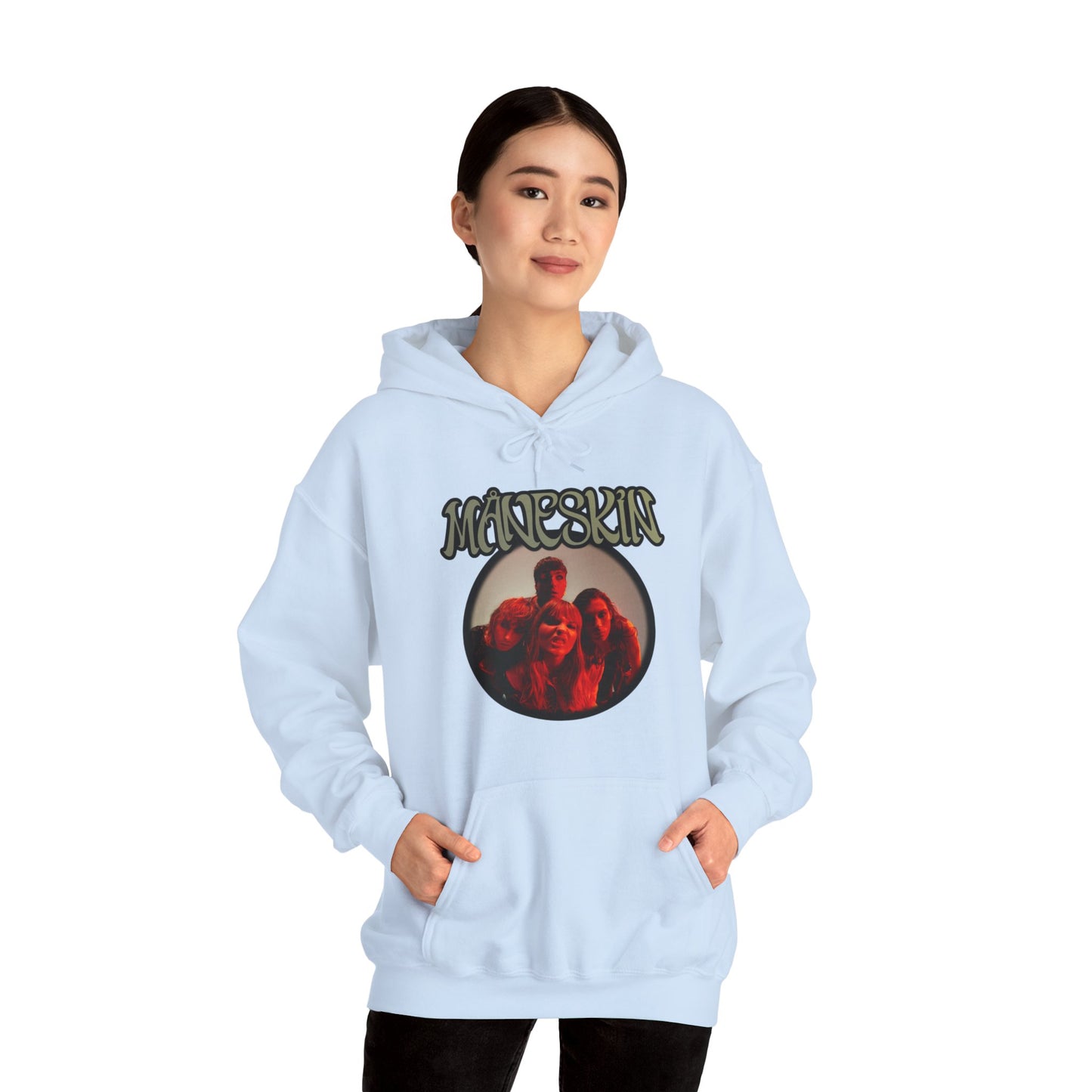 Måneskin Circular Group Photo Unisex Heavy Blend Hooded Sweatshirt