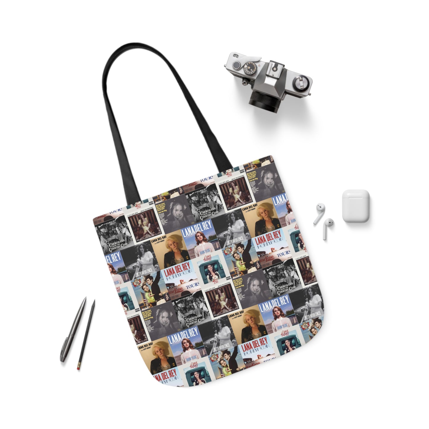 Lana Del Rey Album Cover Collage Polyester Canvas Tote Bag