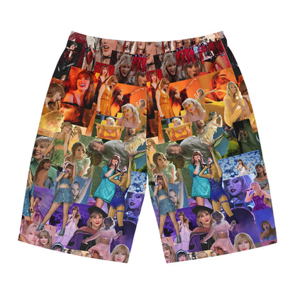 Taylor Swift Rainbow Photo Collage Men's Board Shorts