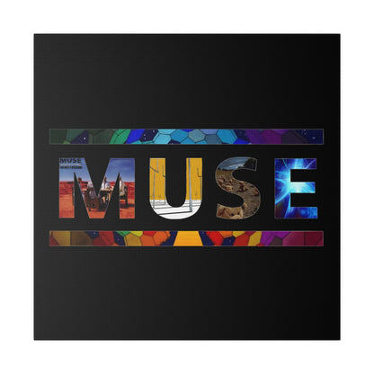 Muse Album Art Letters Thin Matte Stretched Canvas