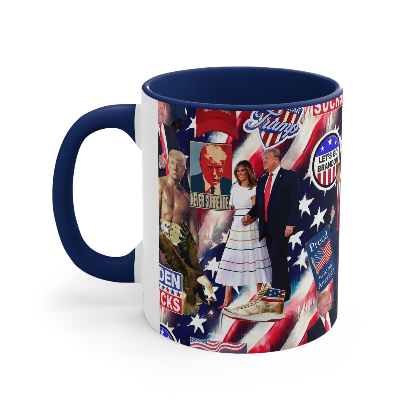 Donald Trump 2024 MAGA Montage Accent Coffee Mug