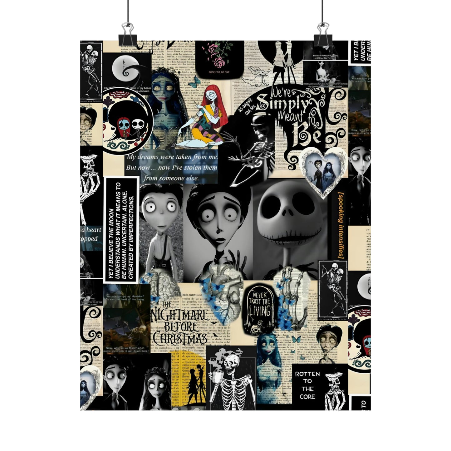 The Nightmare Before Christmas Rotten To The Core Collage Matte Vertical Poster