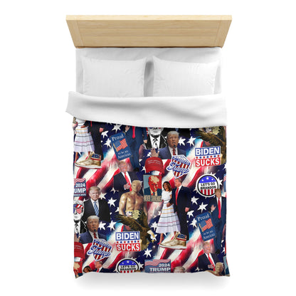 Donald Trump 2024 MAGA Montage Microfiber Duvet Cover