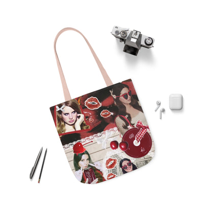 Lana Del Rey Cherry Coke Collage Polyester Canvas Tote Bag