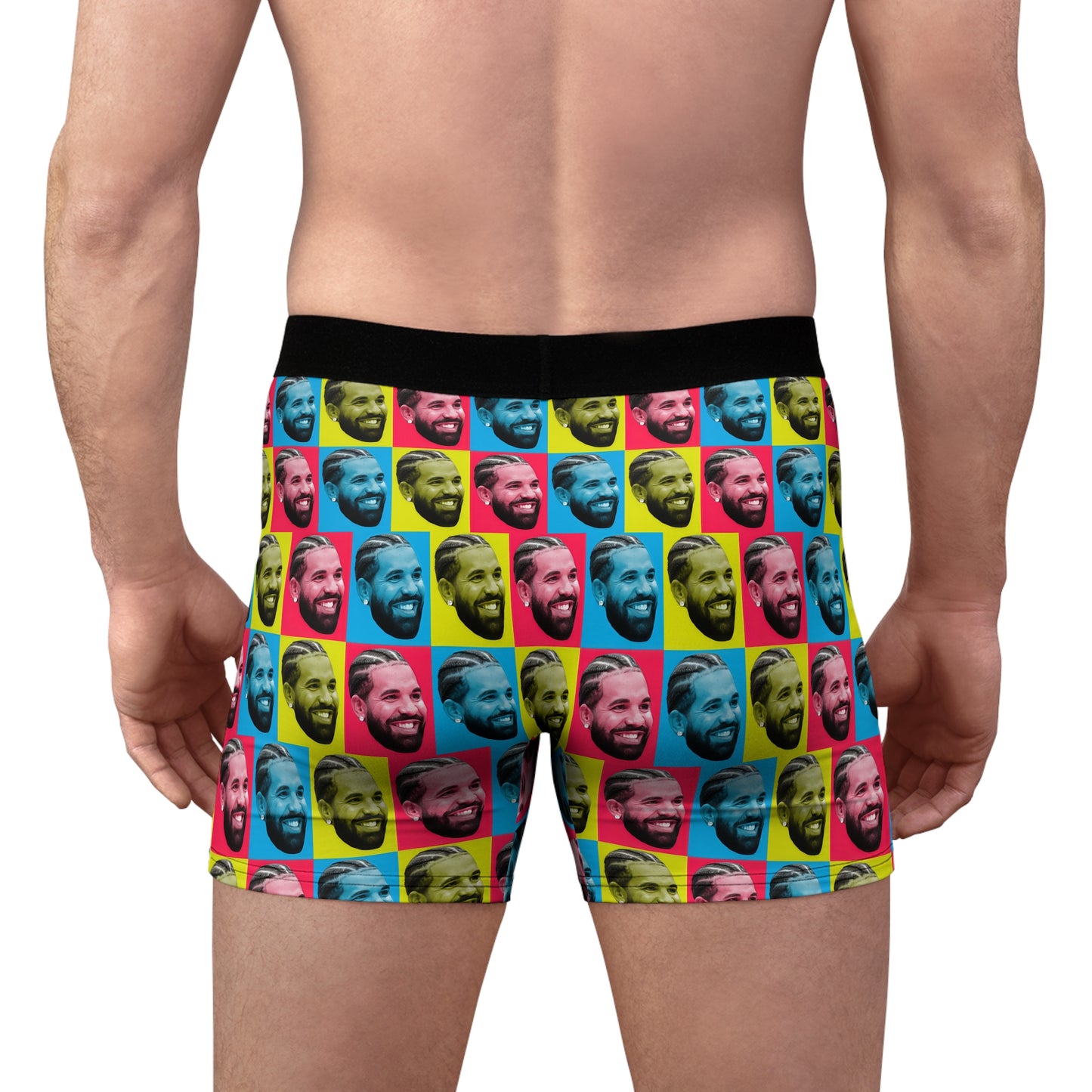 Drake Colored Checker Faces Men's Boxer Briefs Underwear