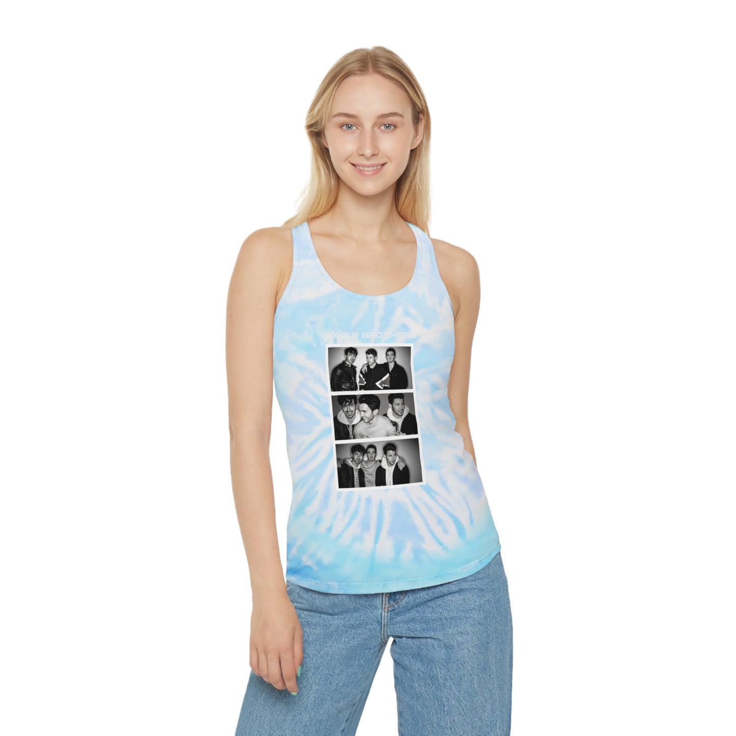 Jonas Brothers Photo Booth Tie Dye Racerback Tank Top