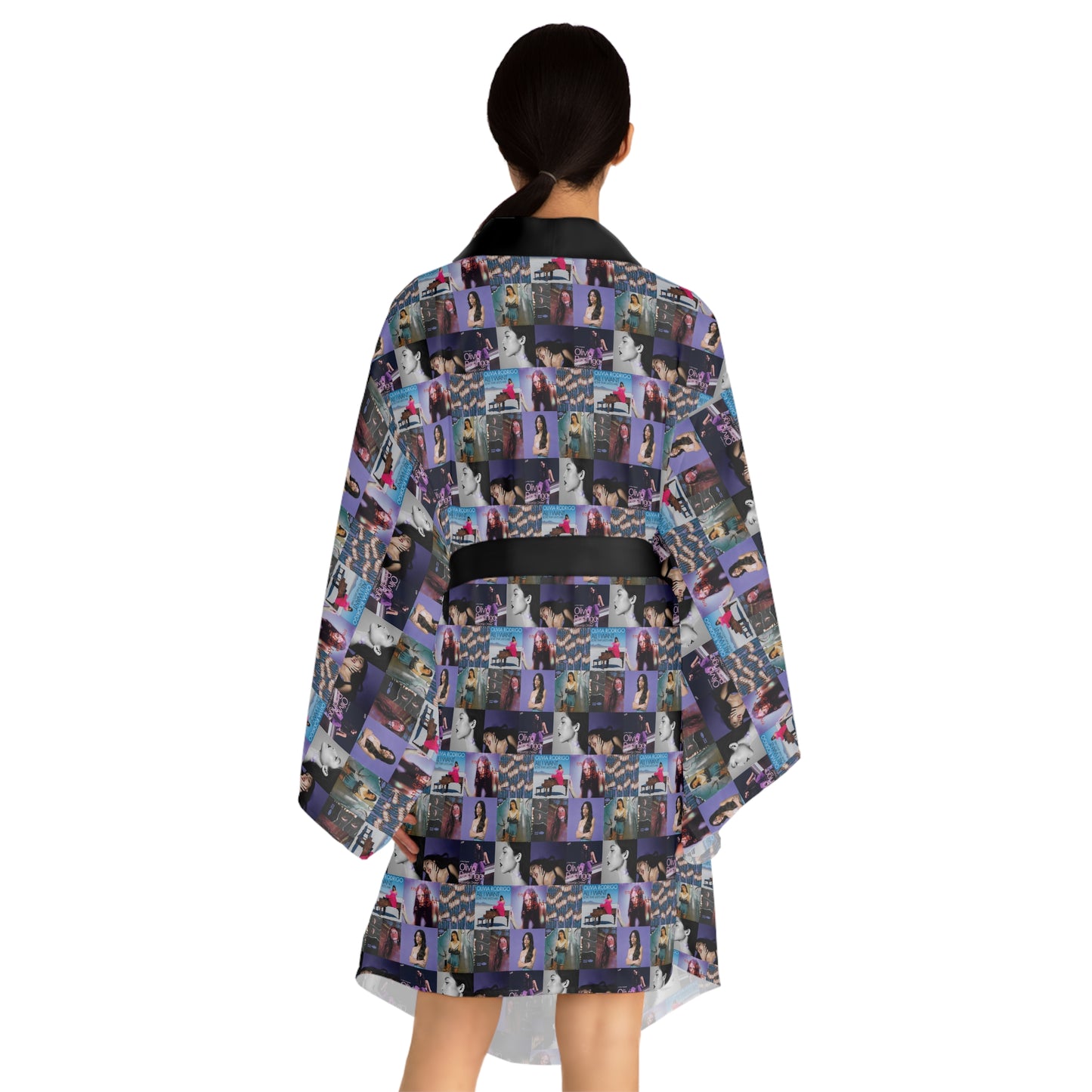 Olivia Rodrigo Album Cover Art Collage Long Sleeve Kimono Robe