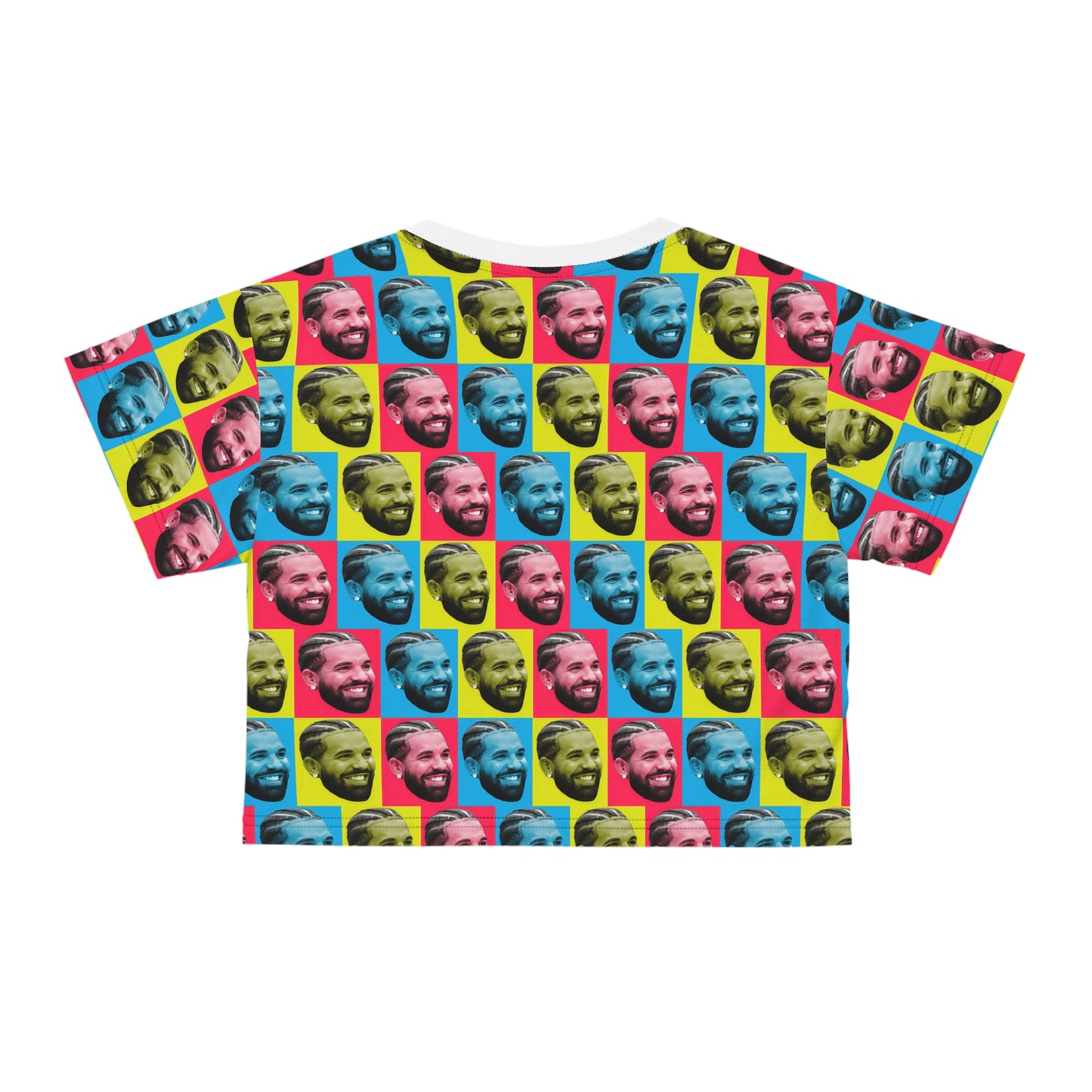 Drake Colored Checker Faces Crop Tee