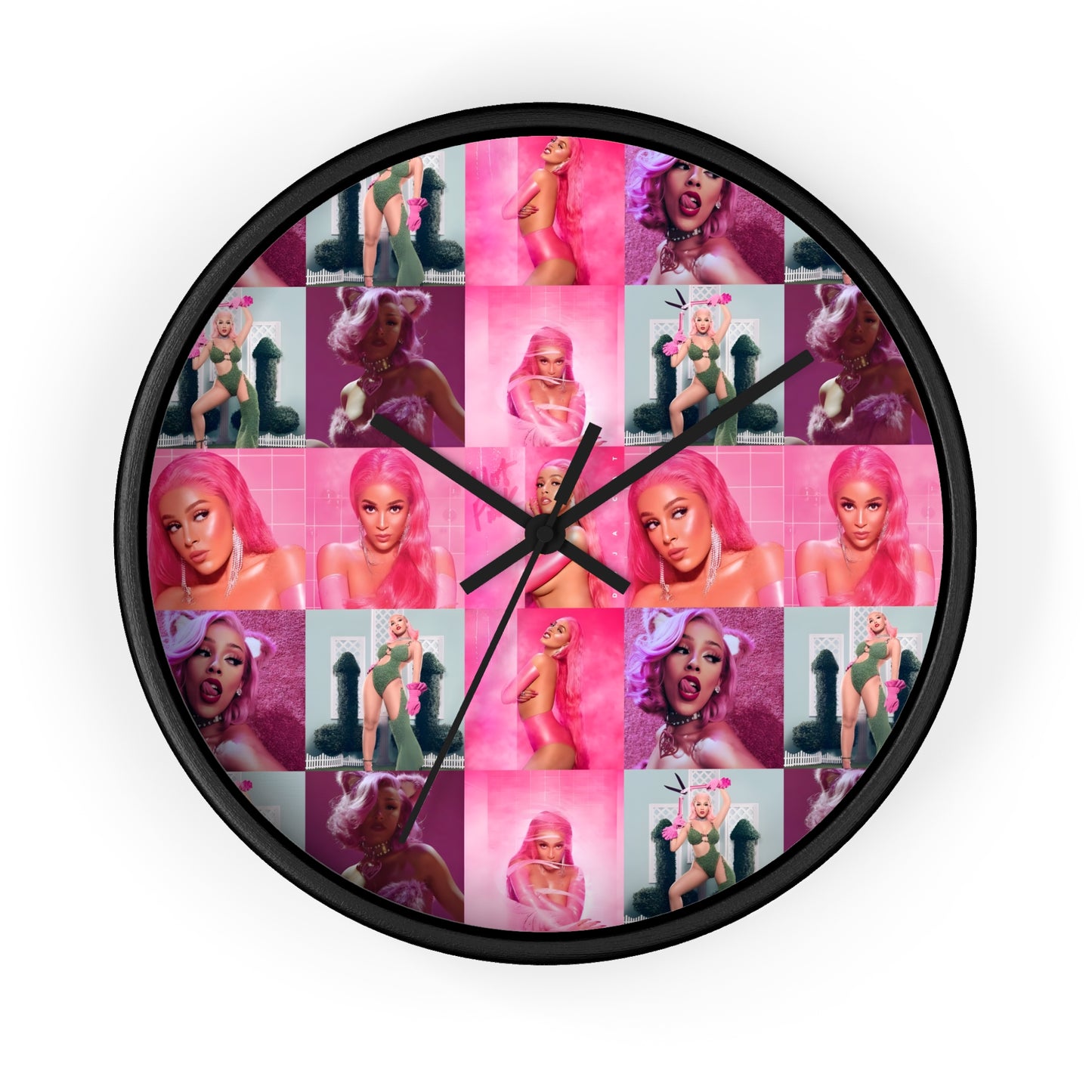 Doja Cat Hot Pink Mosaic Wall Clock