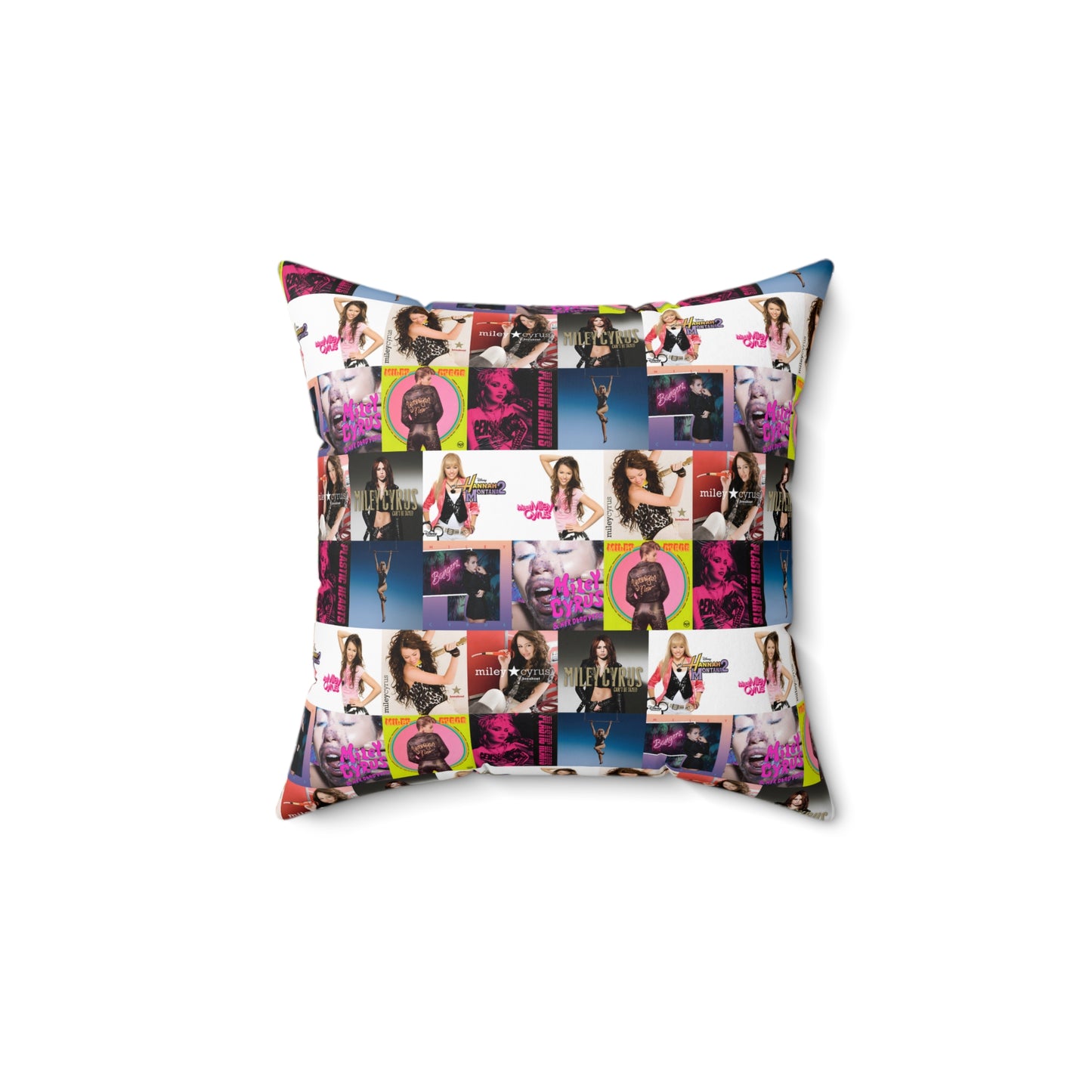 Miley Cyrus Album Cover Collage Spun Polyester Square Pillow