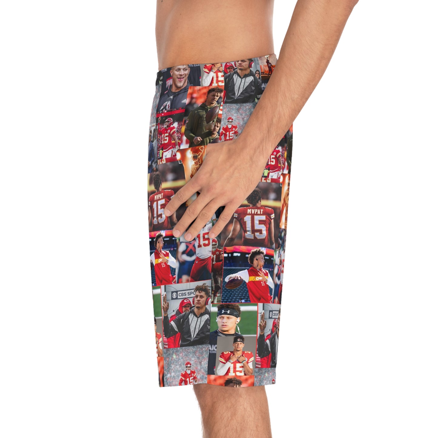 Patrick Mahomes Chiefs MVPAT Photo Collage Men's Board Shorts