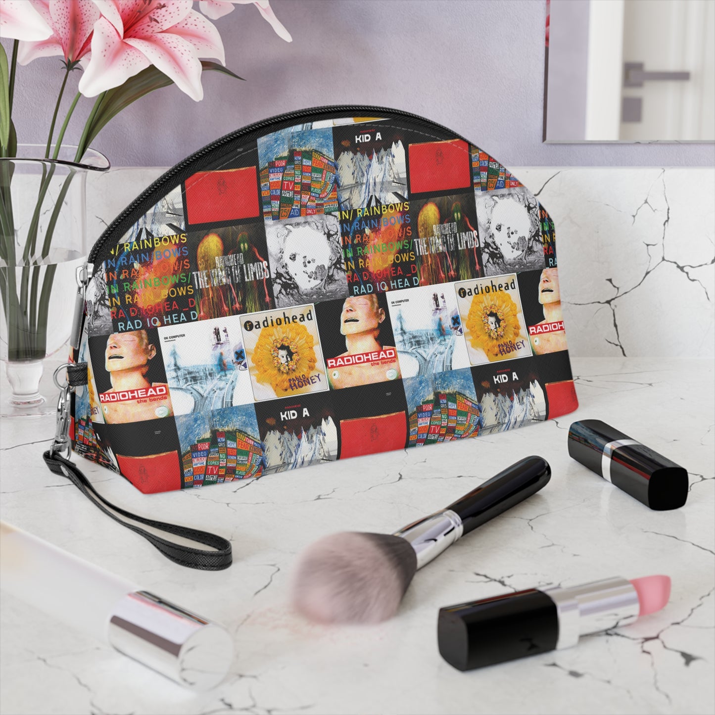 Radiohead Album Cover Collage Makeup Bag