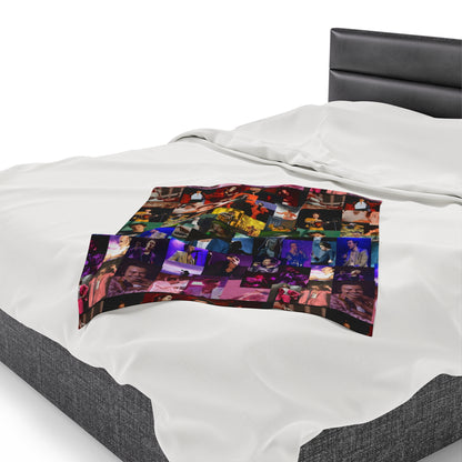 Harry Styles Rainbow Photo Collage Velveteen Plush Blanket