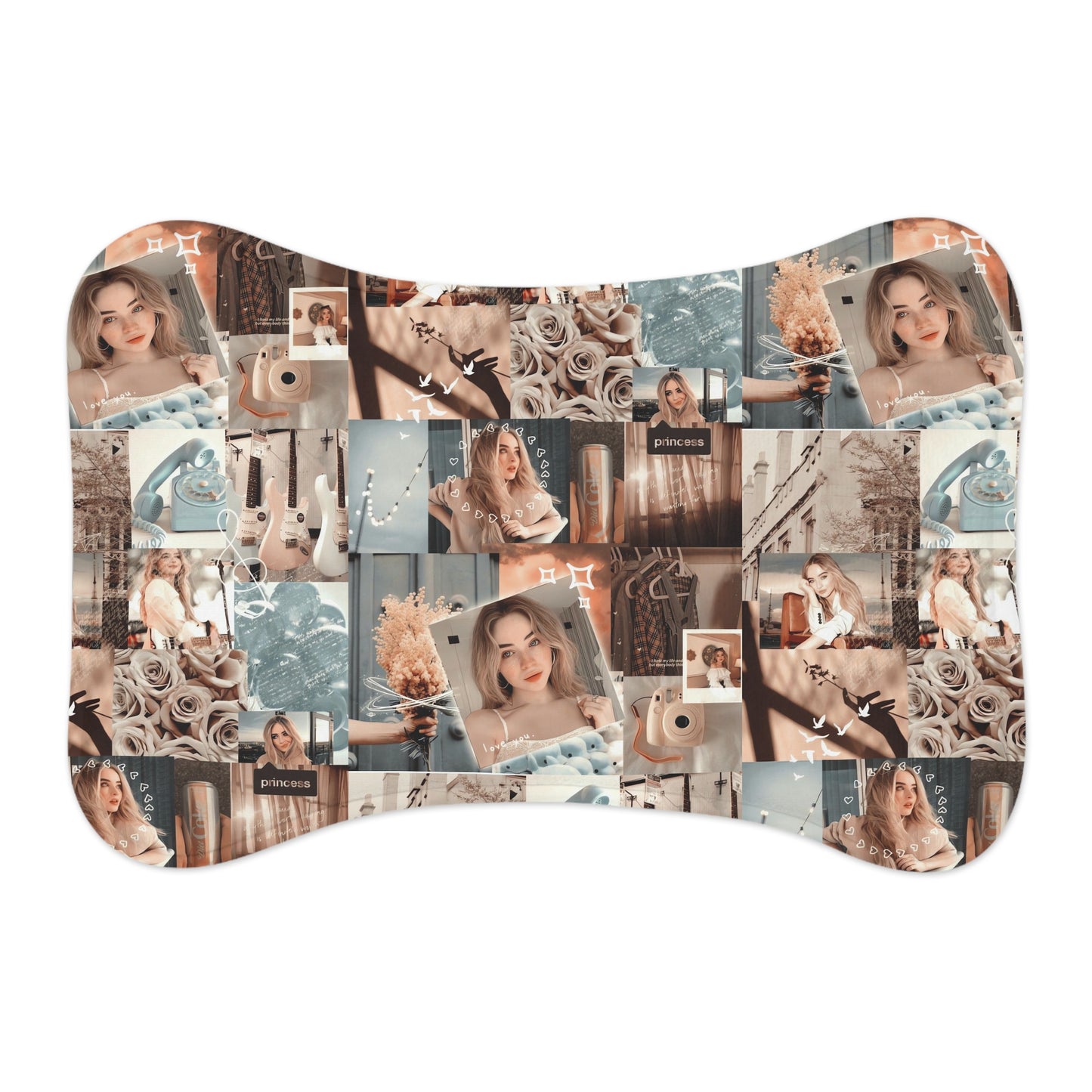 Sabrina Carpenter Peachy Princess Collage Pet Feeding Mats