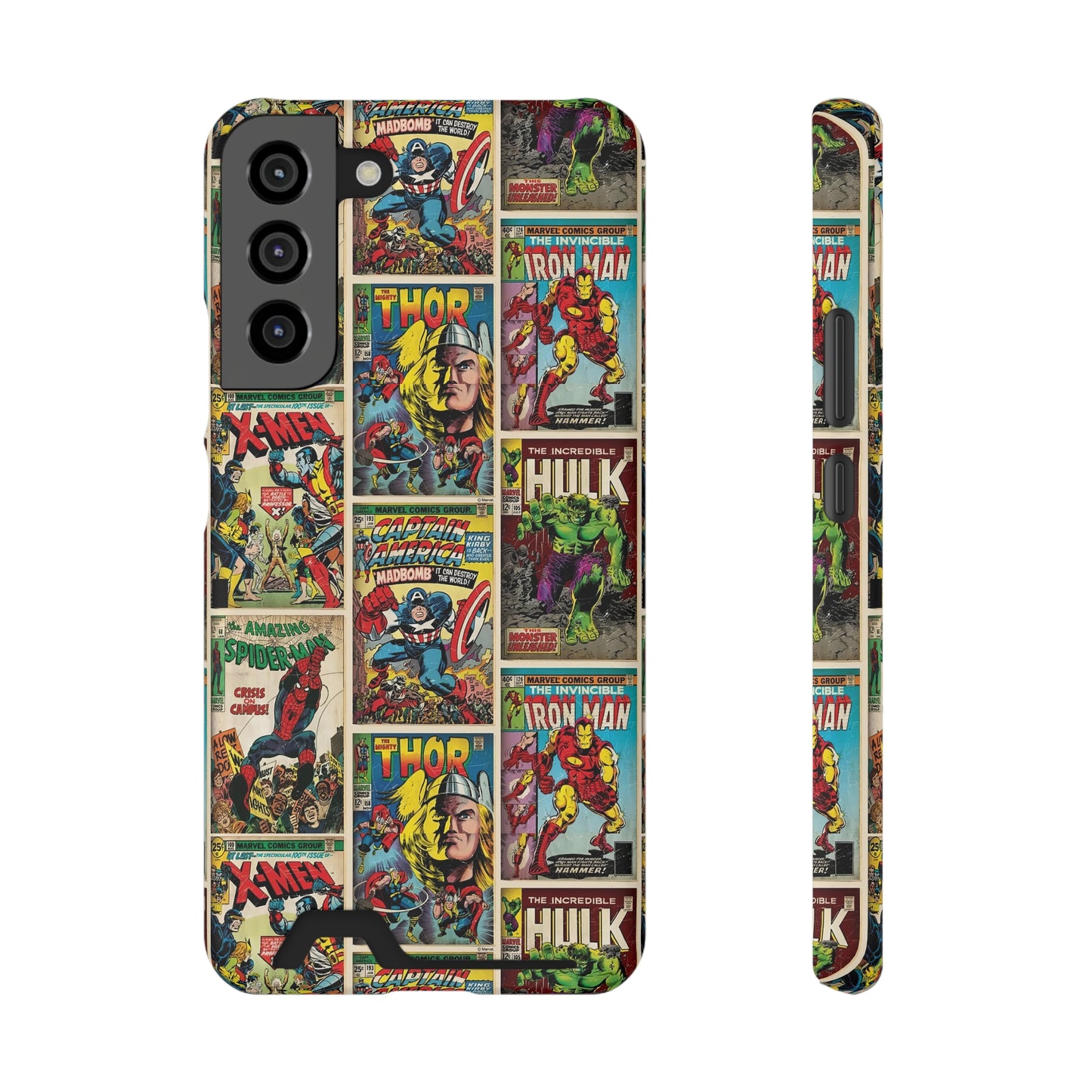 Marvel Comic Book Cover Collage Phone Case With Card Holder